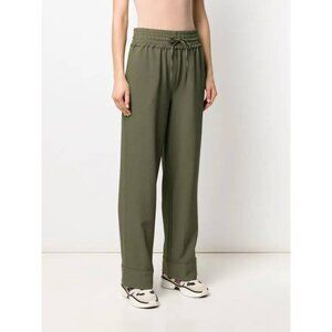 GANNI Heavy Crepe Wide Track Pants Size 36-4US-Small